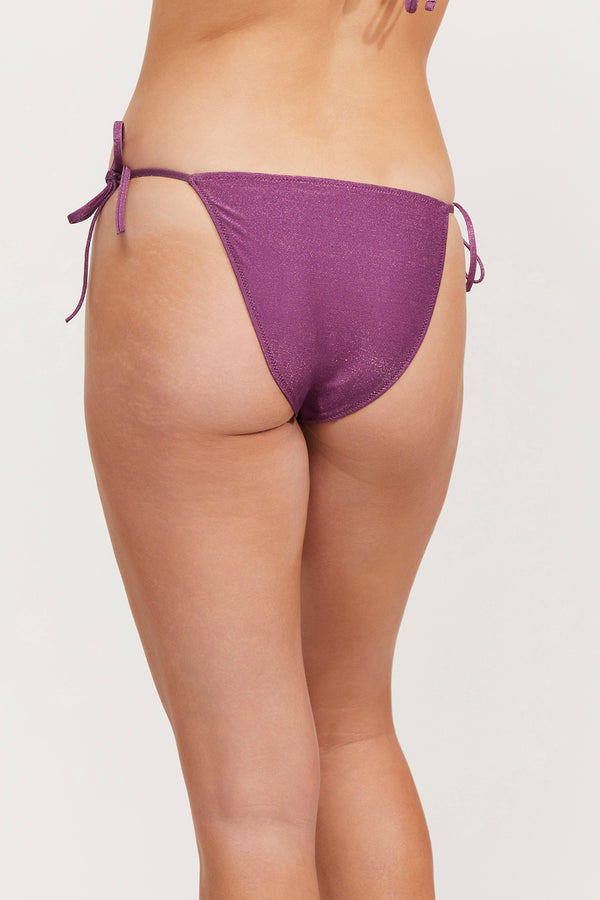 LUMA HIGH END SIDE TIE TRIANGE BIKINI BOTTOM - PURPLE
