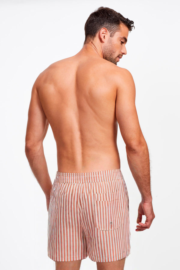 GOTTEX MEN SWIM TRUNKS 5″ - TERRACOTA STRIPS
