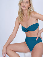 GOTTEX ROSEBUD HALTER BANDEAU BIKINI TOP - TEAL