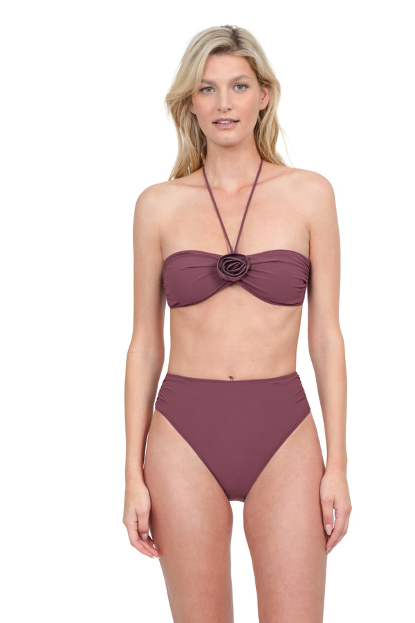 GOTTEX ROSEBUD HALTER BANDEAU BIKINI TOP- PURPLE