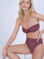 GOTTEX ROSEBUD HALTER BANDEAU BIKINI TOP- PURPLE
