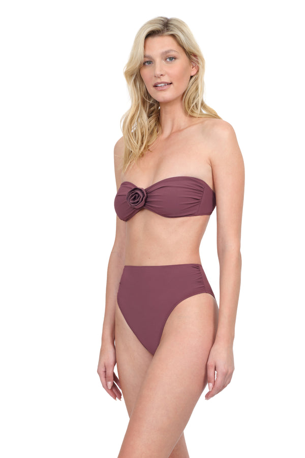 GOTTEX ROSEBUD HALTER BANDEAU BIKINI TOP- PURPLE