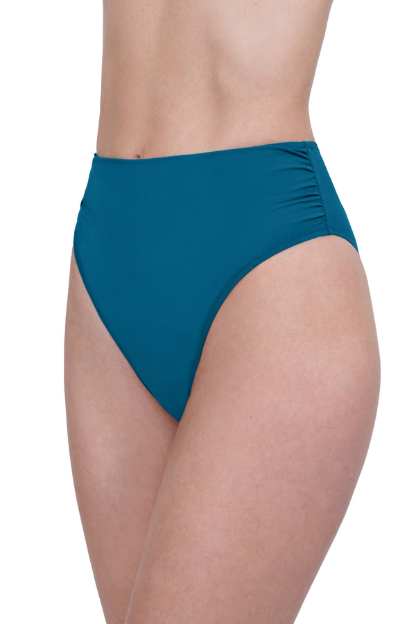 GOTTEX ROSEBUD HIGH WAIST BIKINI BOTTOM - TEAL