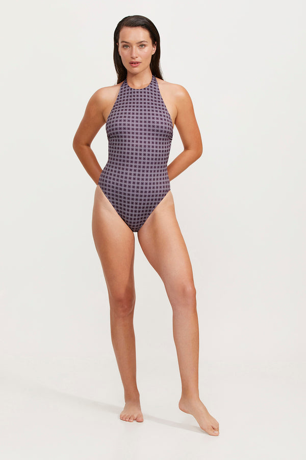 LUMA RETRO TOUCH HIGH NECK ONE PIECE SWIMSUIT