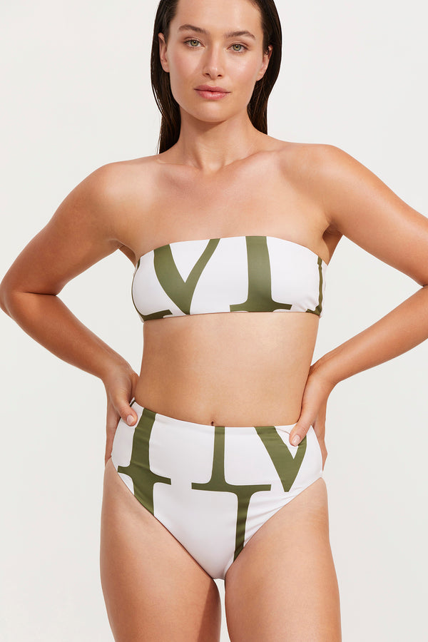 LUMA SIGNATURE BANDEAU TUBE BIKINI TOP - OLIVE
