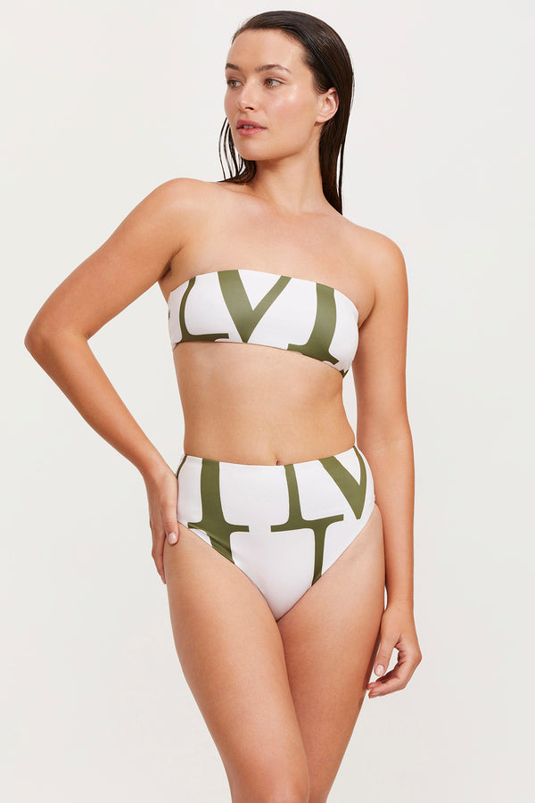 LUMA SIGNATURE BANDEAU TUBE BIKINI TOP - OLIVE