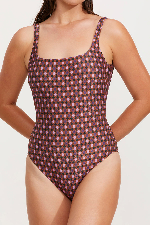 LUMA VINTAGE CHARM SQUARE NECK ONE PIECE SWIMSUIT