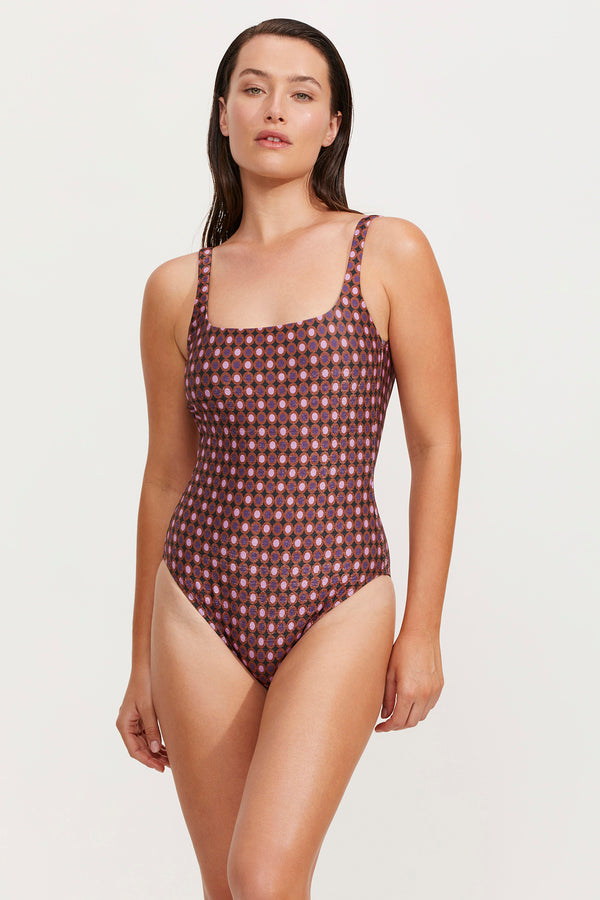 LUMA VINTAGE CHARM SQUARE NECK ONE PIECE SWIMSUIT