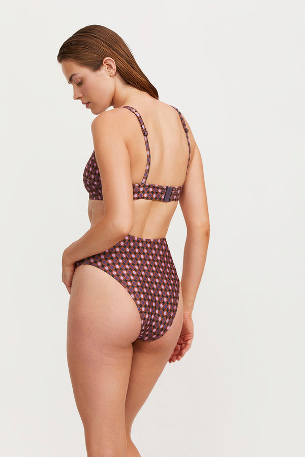 LUMA VINTAGE CHARM SQUARE NECK BRALETTE BIKINI TOP