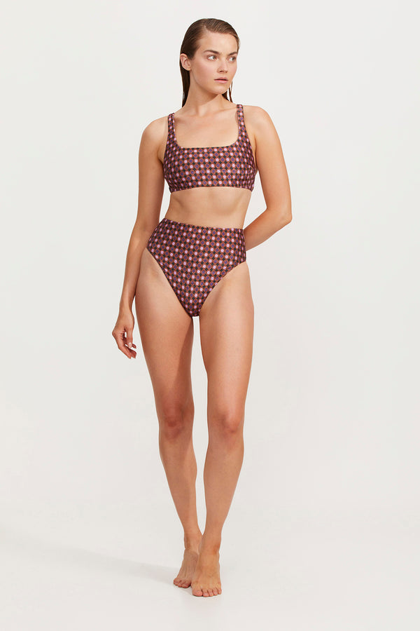 LUMA VINTAGE CHARM HIGH LEG HIGH WAIST BIKINI BOTTOM