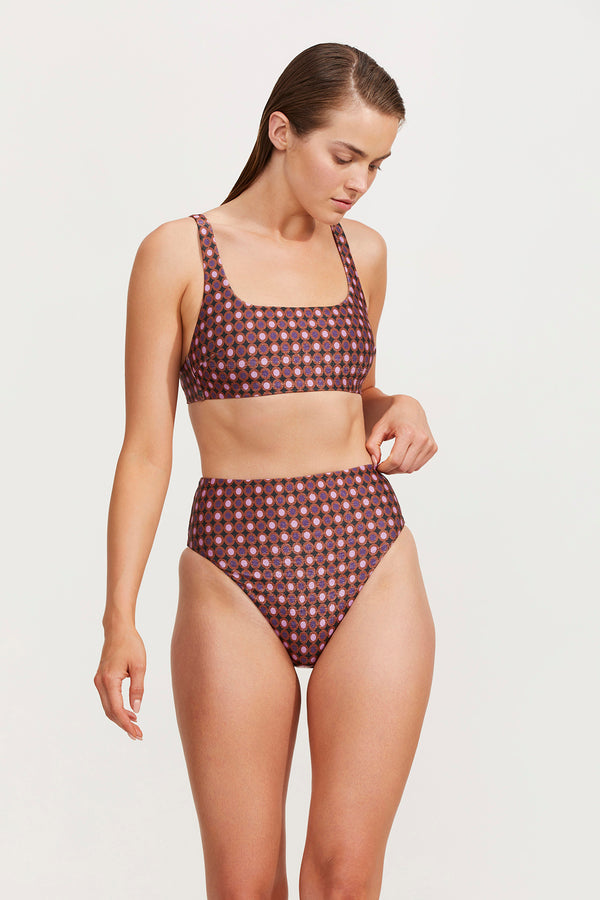 LUMA VINTAGE CHARM SQUARE NECK BRALETTE BIKINI TOP