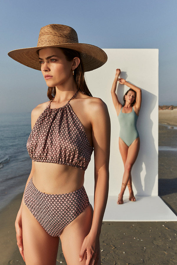 LUMA HALTER CROP TOP COVER UP