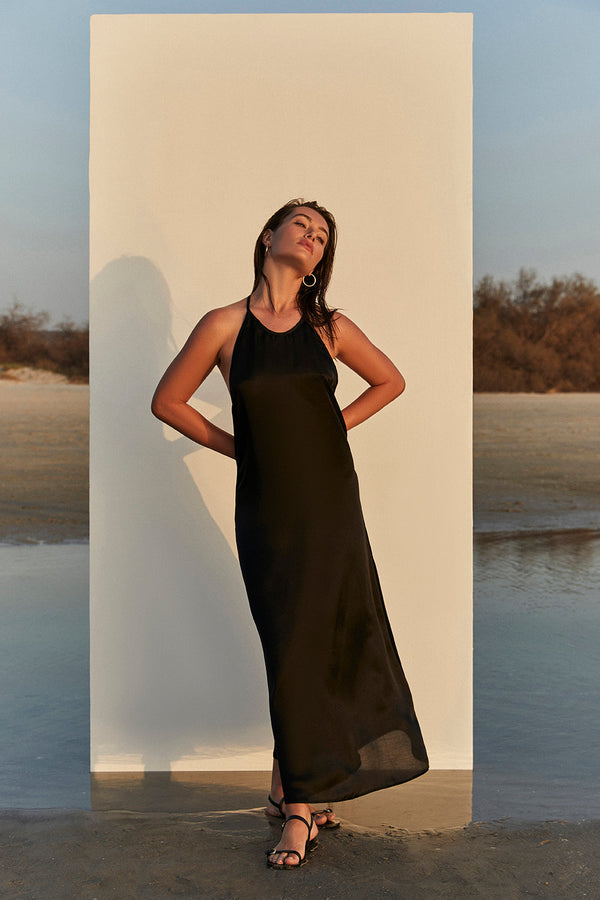 LUMA HIGH NECK LONG DRESS COVER UP