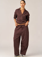 BROWN FRENCH TERRY BALLOON PANTS
