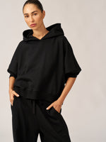 BLACK OVERSIZED FRENCH TERRY HOODIE