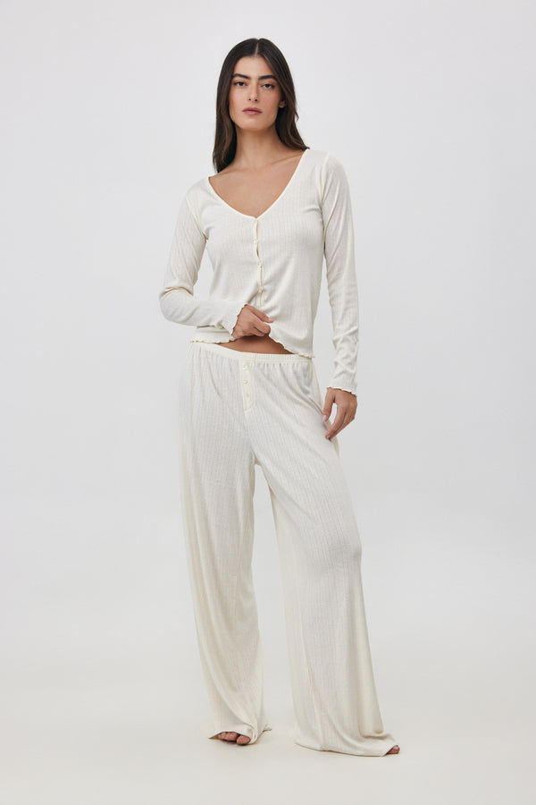 Cream Pointelle Cardigan