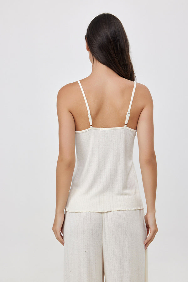 Cream Pointelle Tank Top