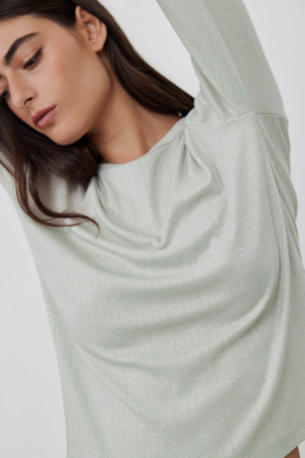 Sage Pointelle Long Shirt