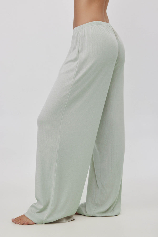 Sage Pointelle Wide-Leg Pants