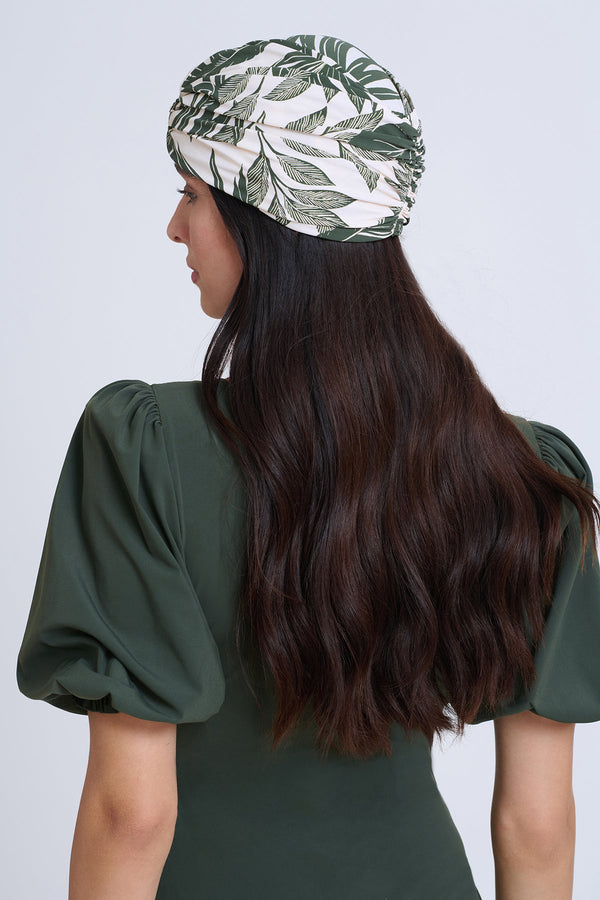 GOTTEX MODEST LEAVES PRINT TURBAN HEADPIECE