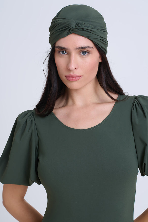 GOTTEX MODEST TURBAN HEADPIECE IN KHAKI