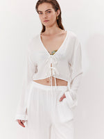 MARRAKESH FRONT TIE SHIRT IN WHITE