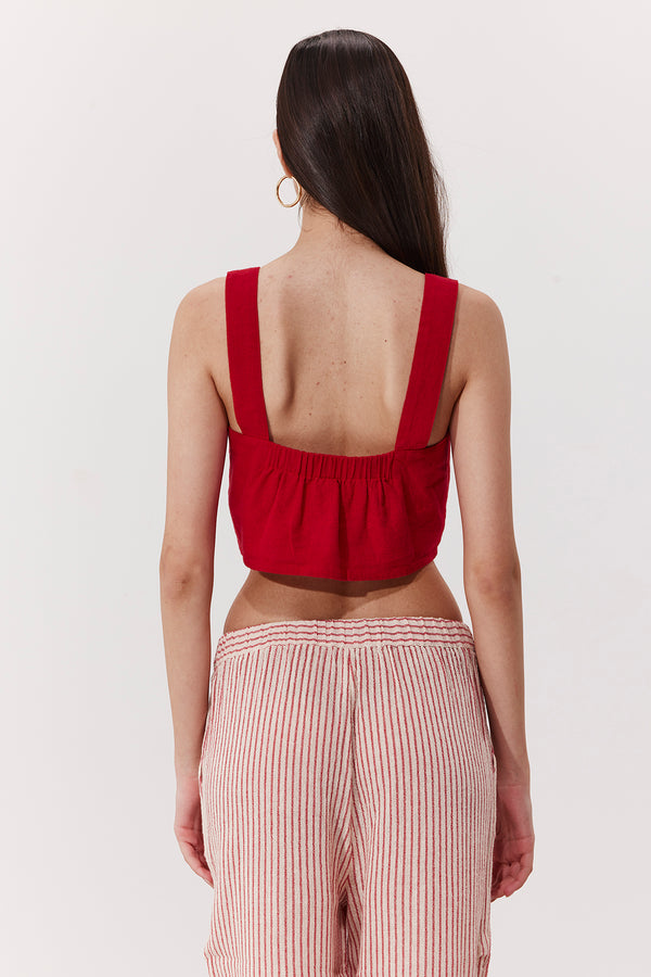 POSITANO STRIPED WIDE-LEG PANTS