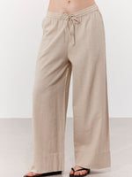 SORRENTO WIDE-LEG LINEN PANTS IN CREAM