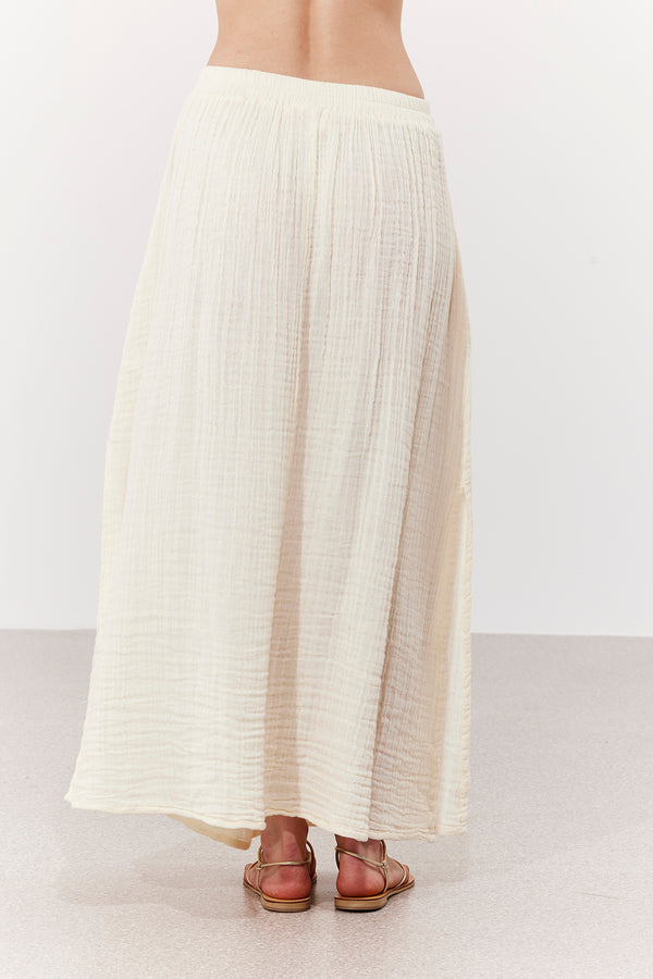 OASIS MIDI WRAP SKIRT IN BEIGE
