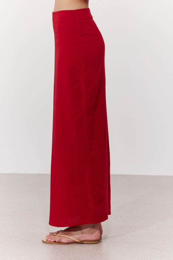 SORRENTO MIDI SKIRT IN RED