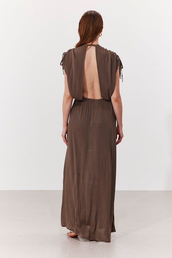 MARRAKECH MAXI DRESS IN KHAKI