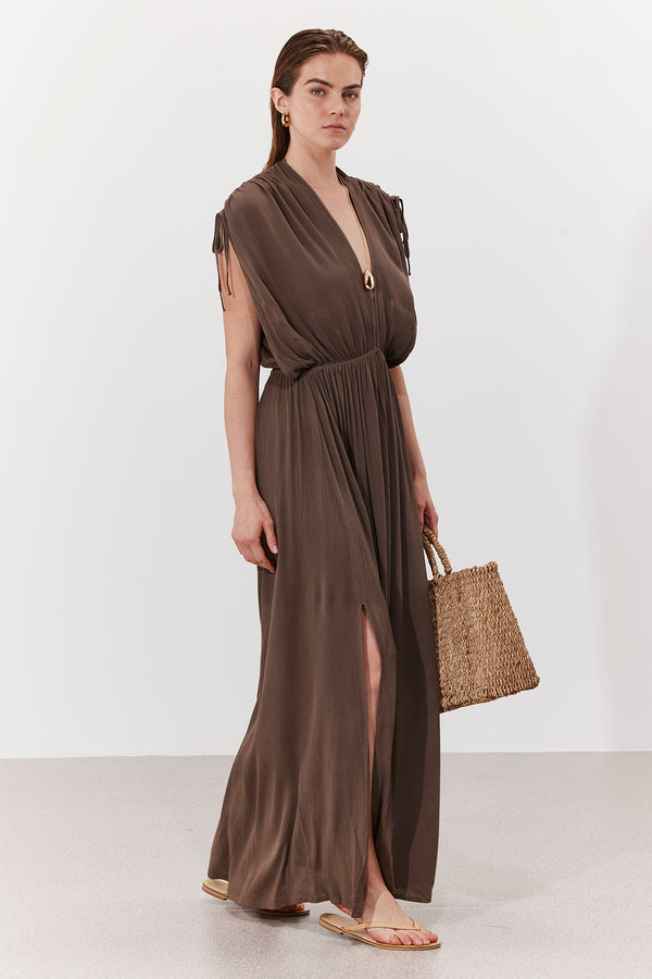 MARRAKECH MAXI DRESS IN KHAKI