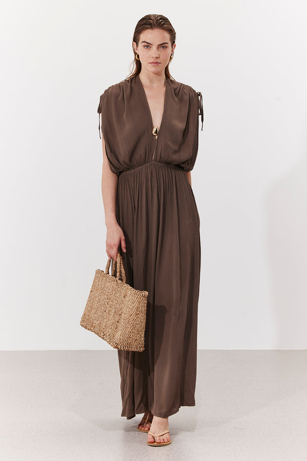 MARRAKECH MAXI DRESS IN KHAKI