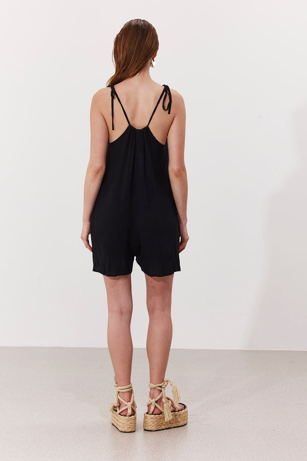 MARRAKECH SHORT PLAYSUIT IN BLACK