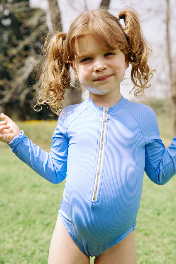GIRLS LONG SLEEVED SWIMSUIT IN BLUE