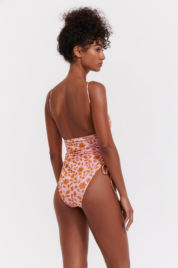 LOLITA SQAURE NECK ONE PIECE WITH SIDE SHIRRING