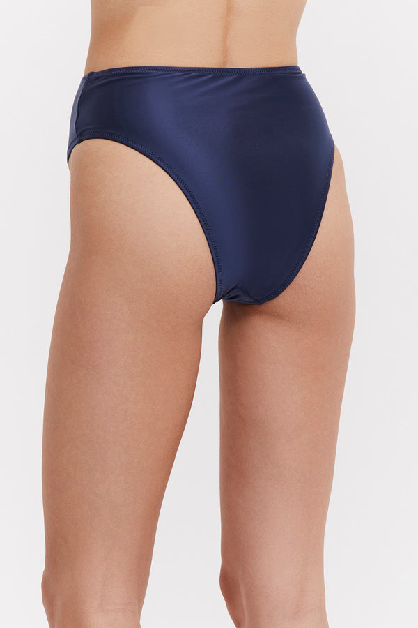 SATIN TOUCH HIGH LEG HIGH WAIST BIKINI BOTTOM