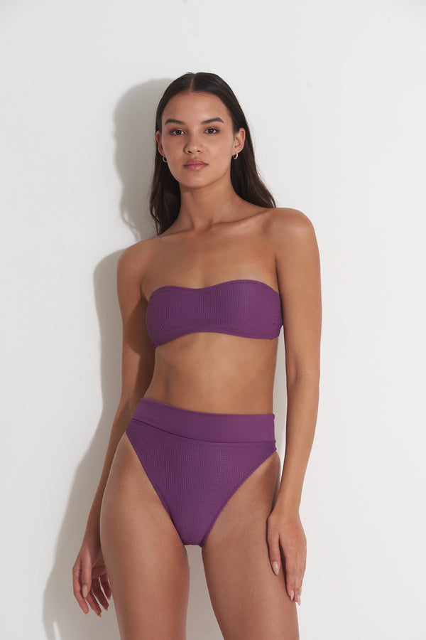 PILPEL HIGH WAIST BOTTOM IN PURPLE TEXTURE