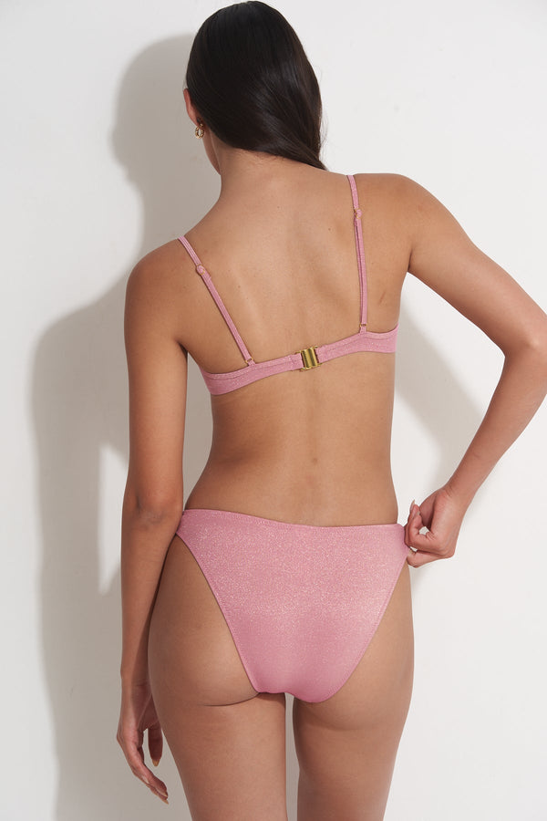 PILPEL UNDERWIRE BIKINI TOP IN PINK LUREX