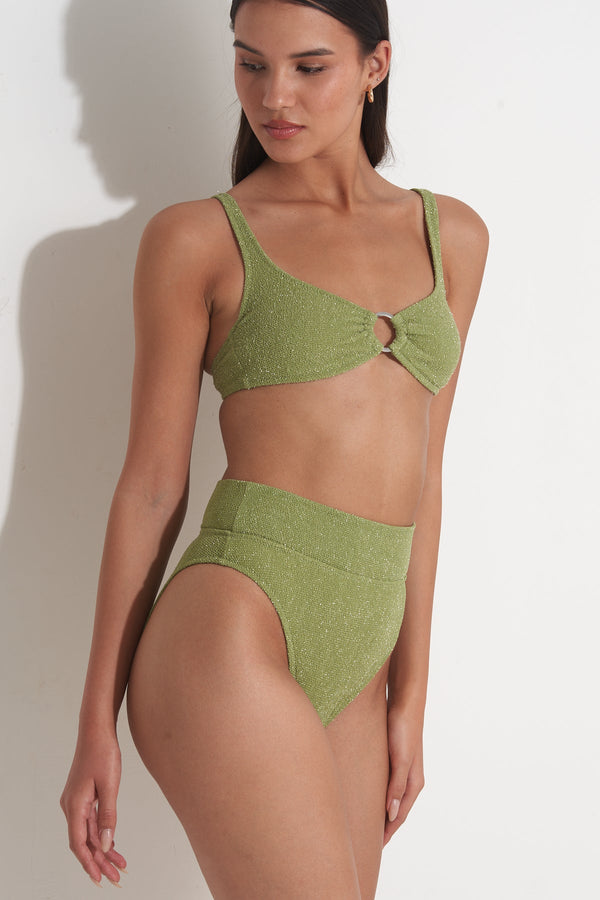PILPEL BIKINI TOP IN GREEN LUREX