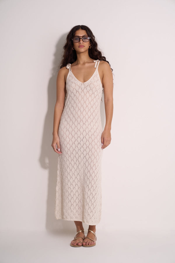 CROCHET BEACH DRESS - CREAM