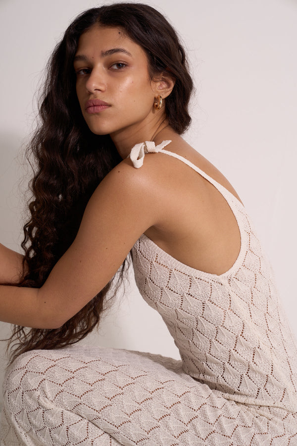 CROCHET BEACH DRESS - CREAM