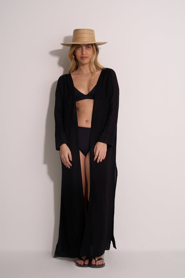 KIMONO BEACHWEAR - BLACK