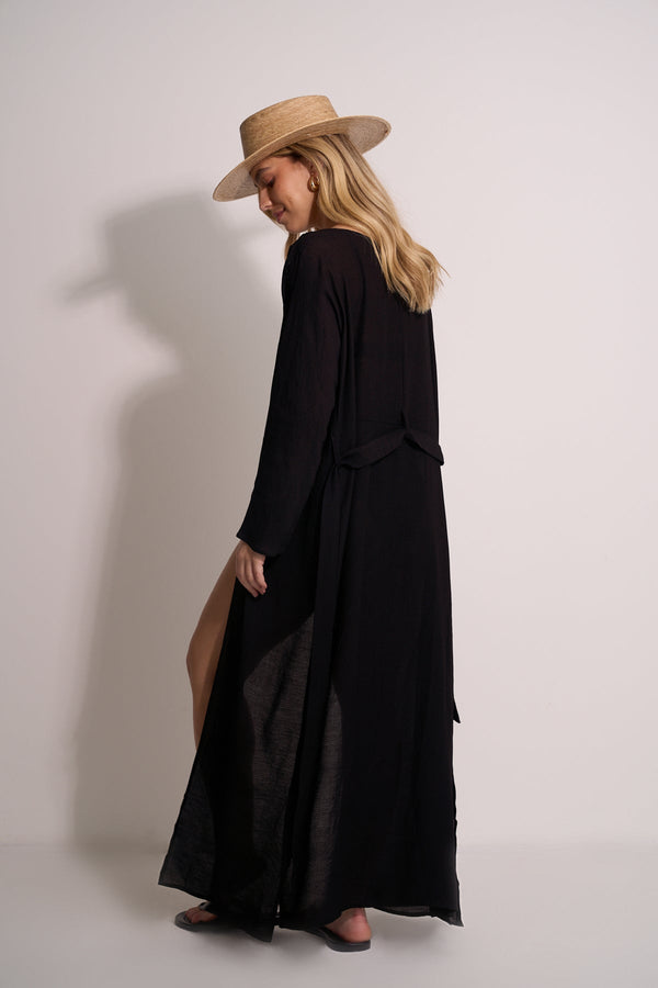 KIMONO BEACHWEAR - BLACK