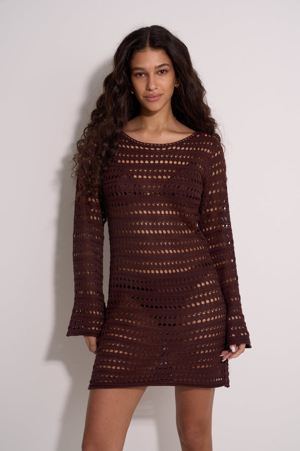 BROWN BEACH DRESS