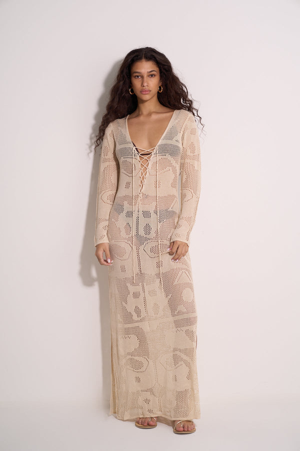 CROCHET BEACH DRESS - IVORY