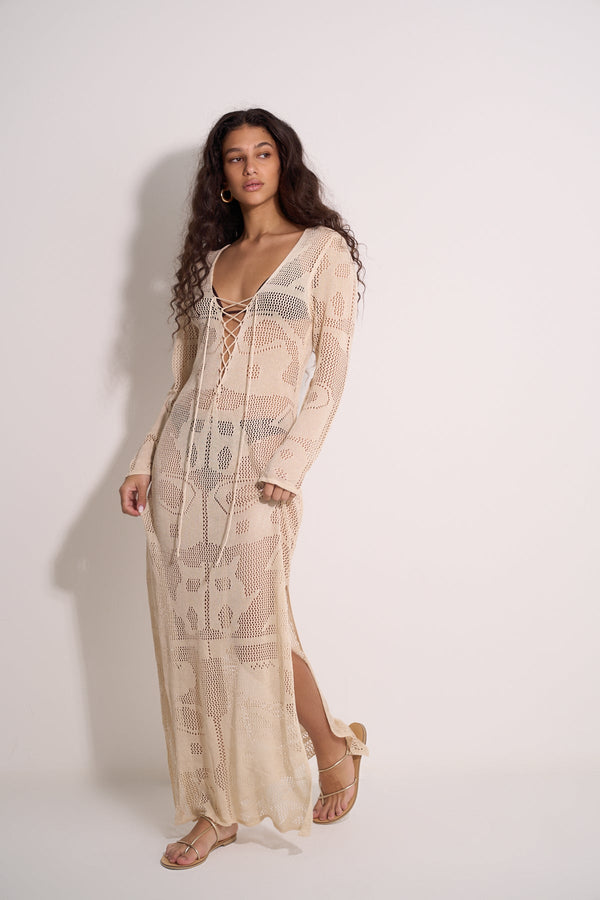 CROCHET BEACH DRESS - IVORY