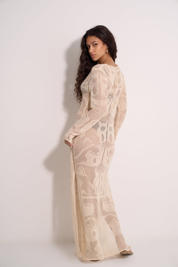 CROCHET BEACH DRESS - IVORY