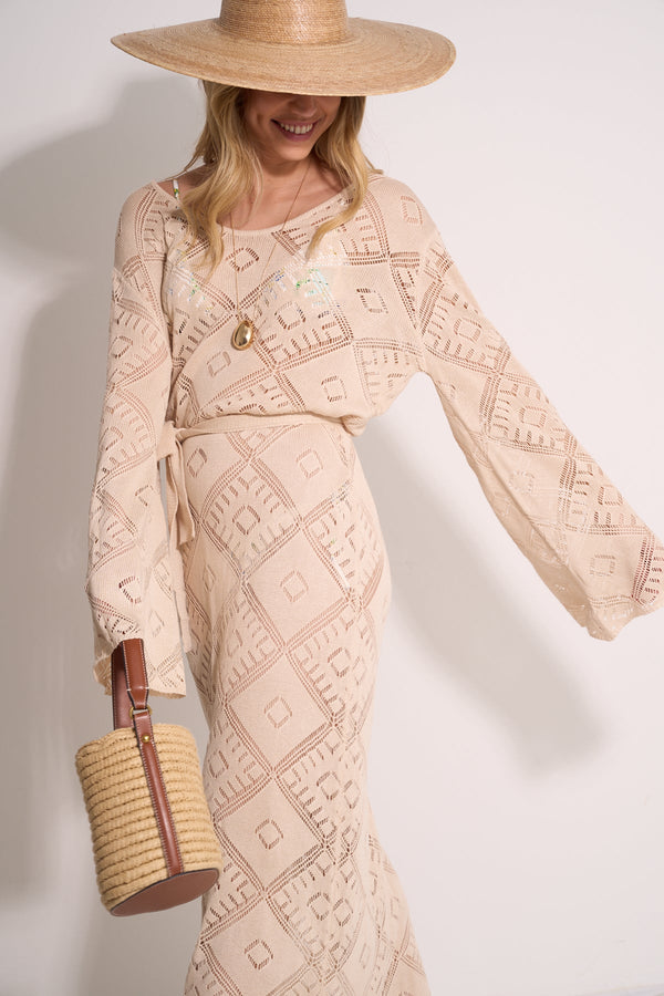CROCHET BEACH DRESS - ECRU