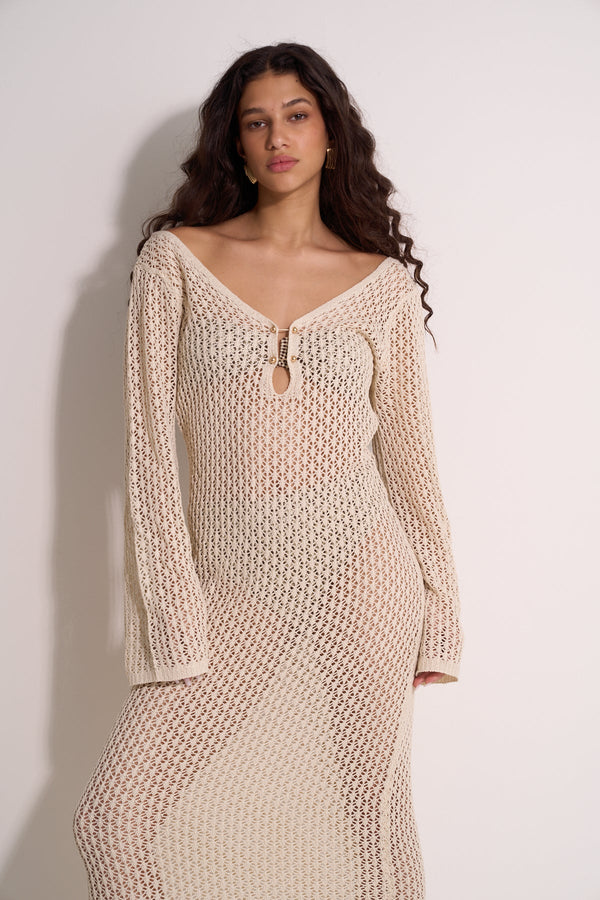 MAXI BEACH DRESS - CREAM